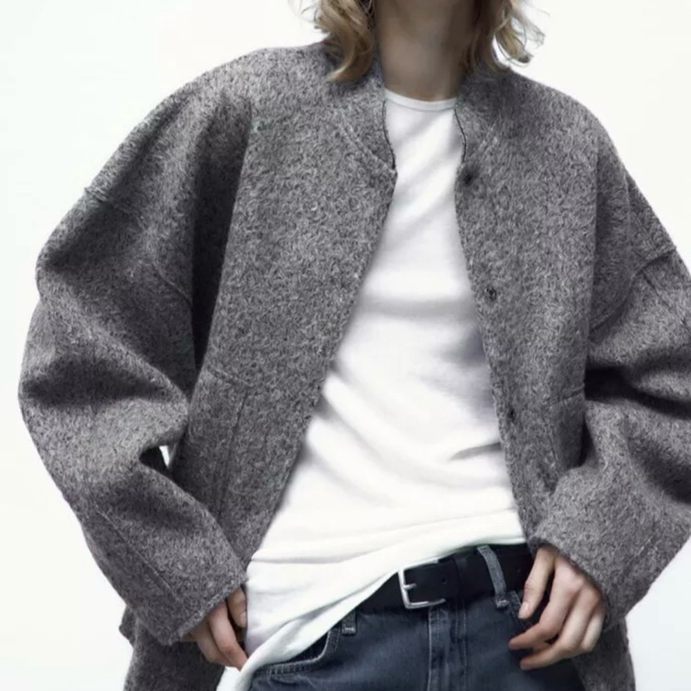 Zara Grey Bomber Jacket